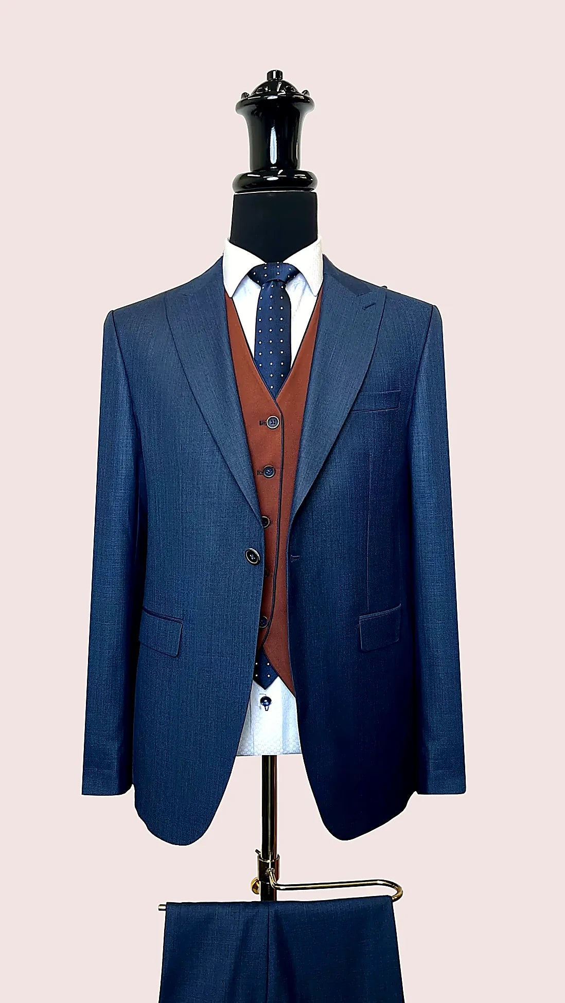 3-Piece Classy Men's Business Suit with Reversible Vest