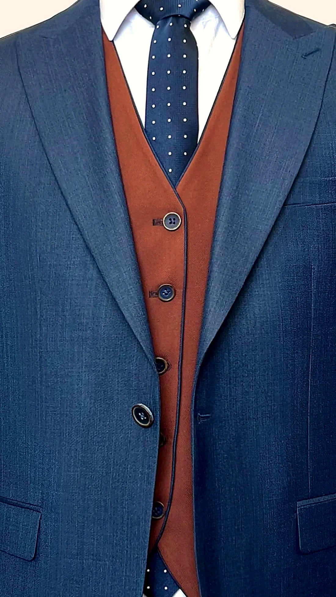 3-Piece Classy Men's Business Suit with Reversible Vest