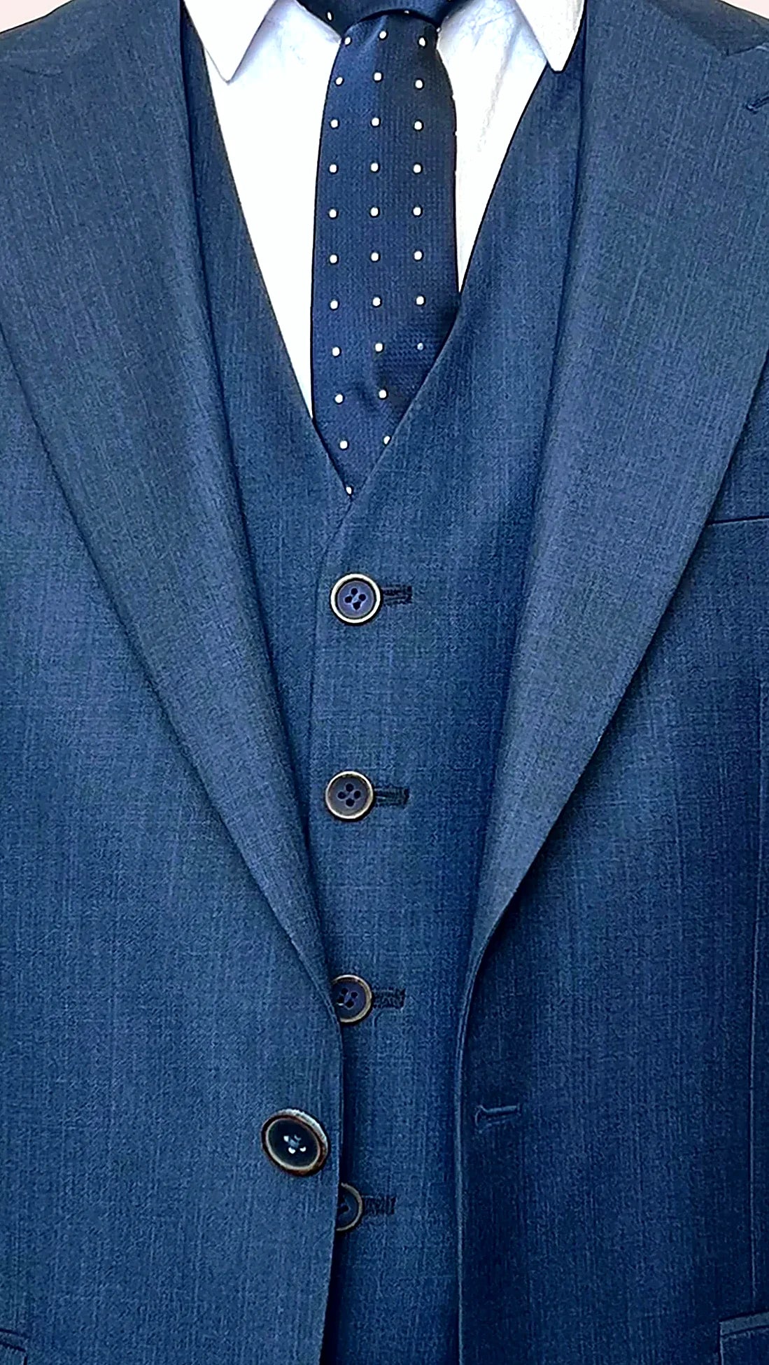 3-Piece Classy Men's Business Suit with Reversible Vest