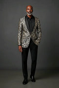 Animal Print Blazer with Satin Trim Lapel — an animal print framed by sleek satin lapel trim
