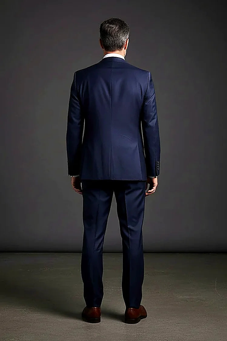Blue Three-Piece Suit showing a coordinated blue three-piece that holds its shape