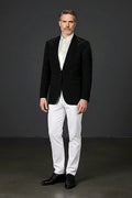 Black Rhinestone Evening Blazer — a rhinestone design over a one-tone colour fade