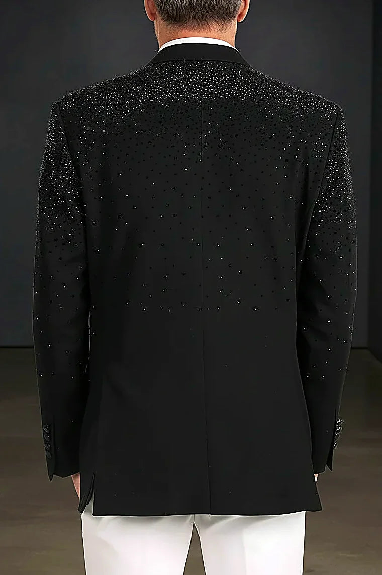 a rhinestone design over a one-tone colour fade
