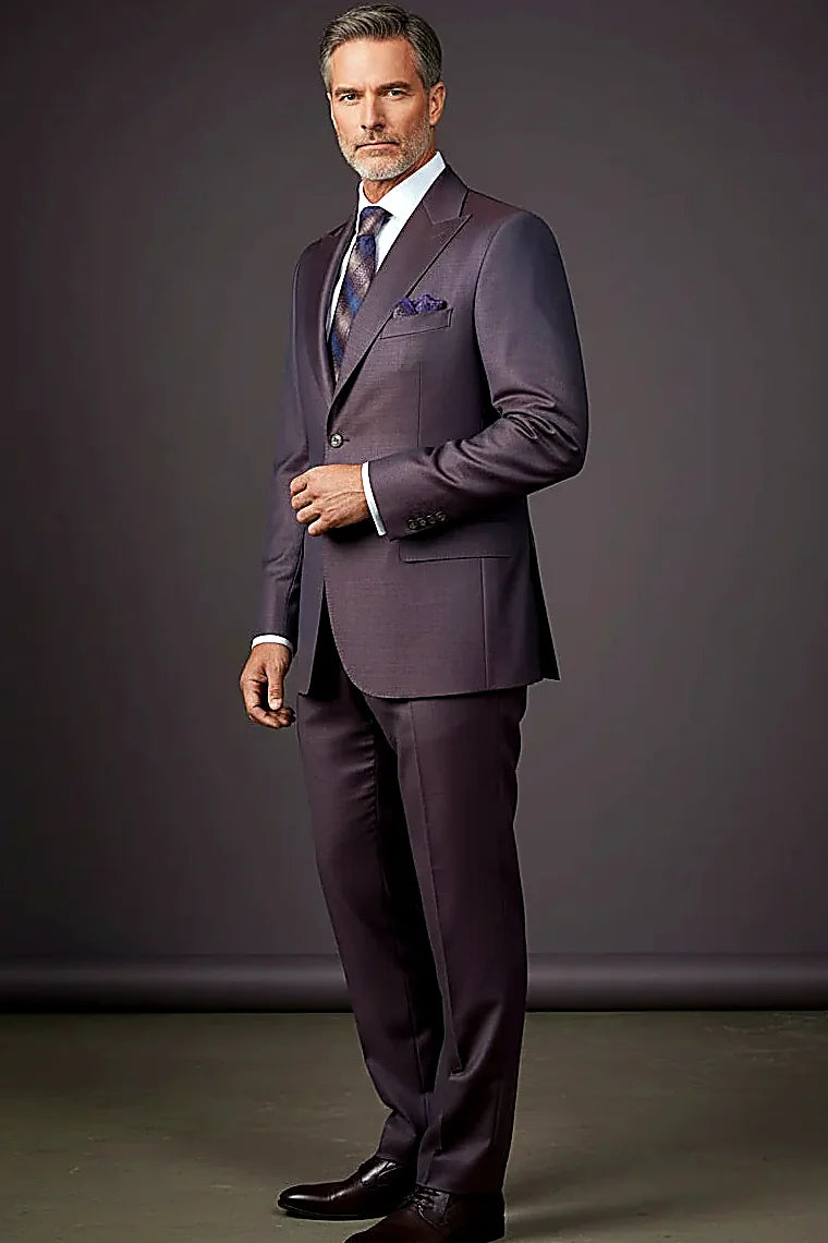 Light Blue Wool Two-Piece Suit showing finest wool tailored into a clean two-piece silhouette