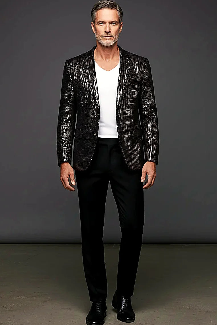 Brown Metallic Polkadot sequance Blazer