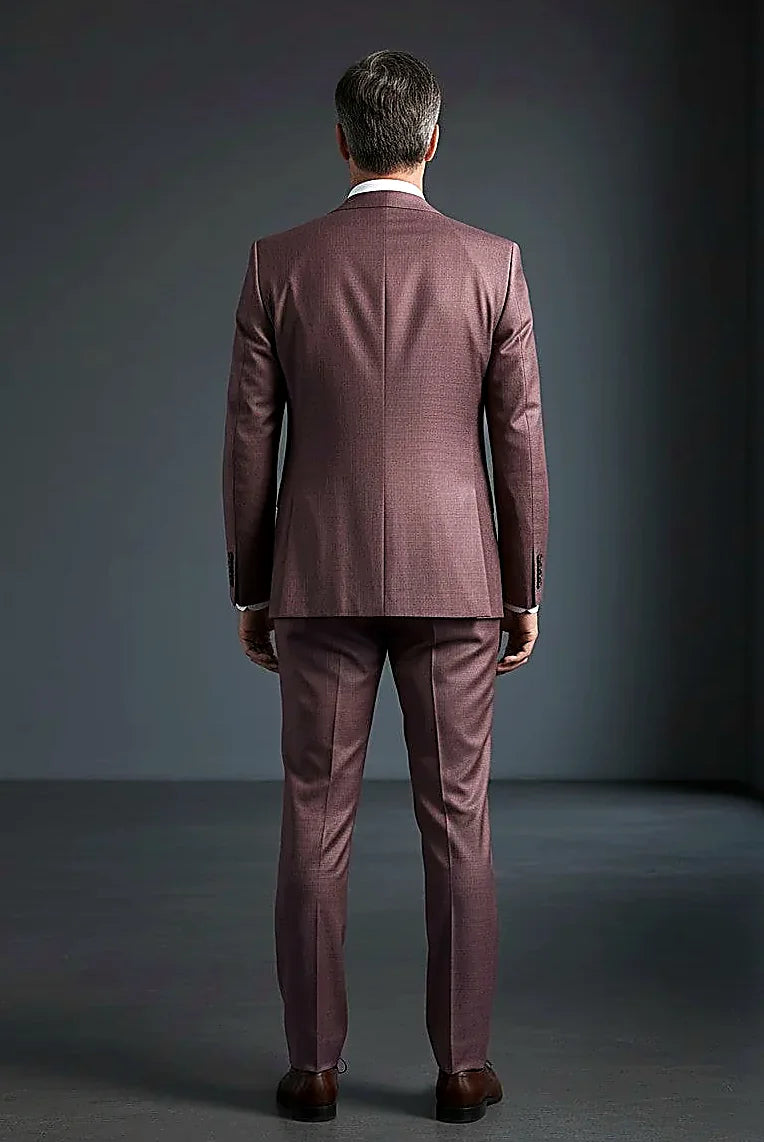 Burgundy Slim Fit 3-Piece Suit - Modern Tailored Formalwear