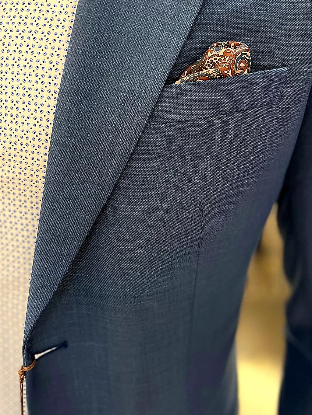 Classic Blue Textured Slim Fit Two-Piece Suit