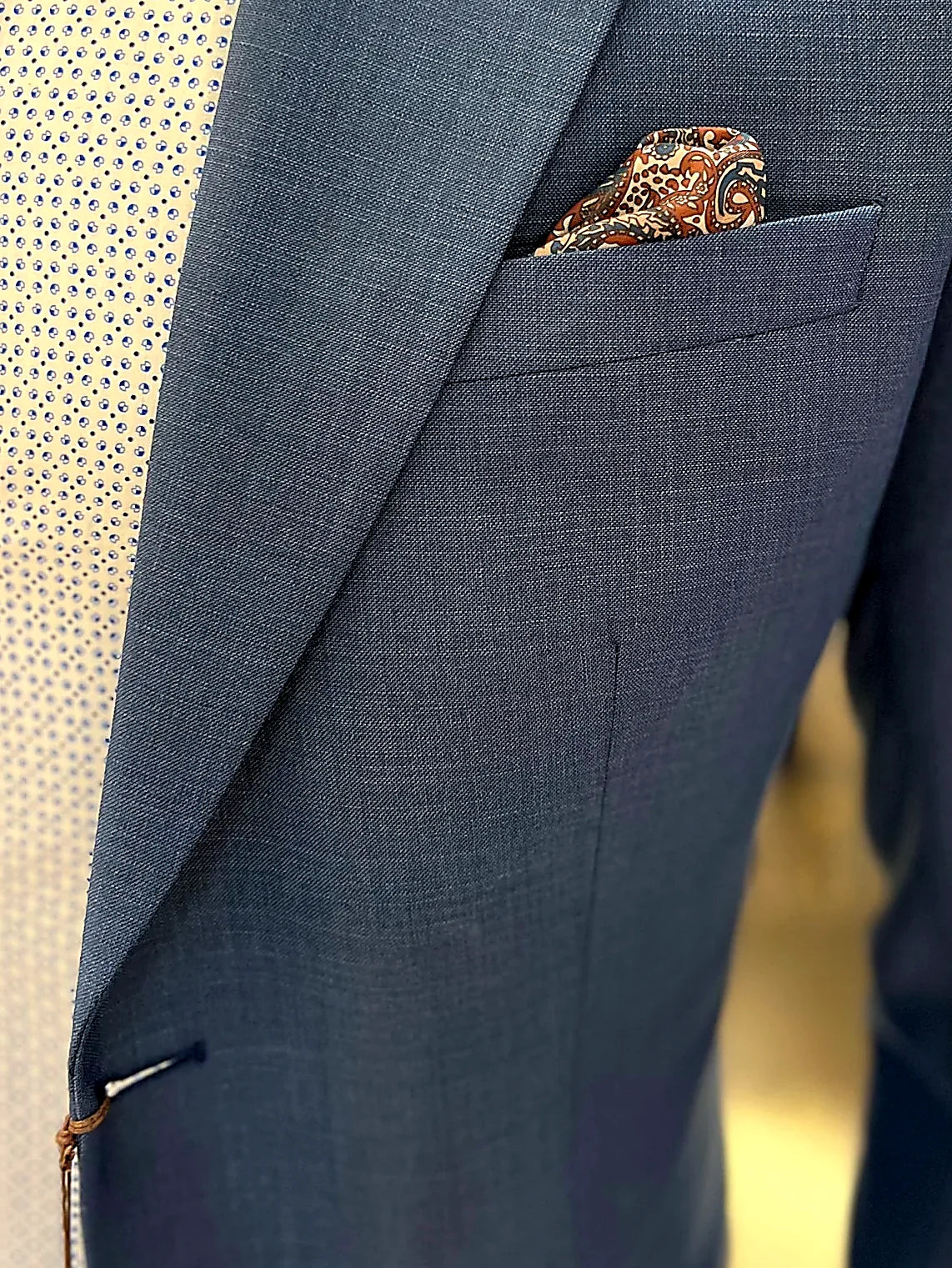 Classic Blue Textured Slim Fit Two-Piece Suit