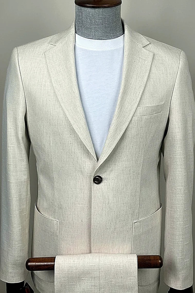 Ivory Textured 2-Piece Suit