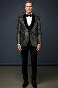 Sequin Tuxedo — dazzling sequins over a stretch-blend ground
