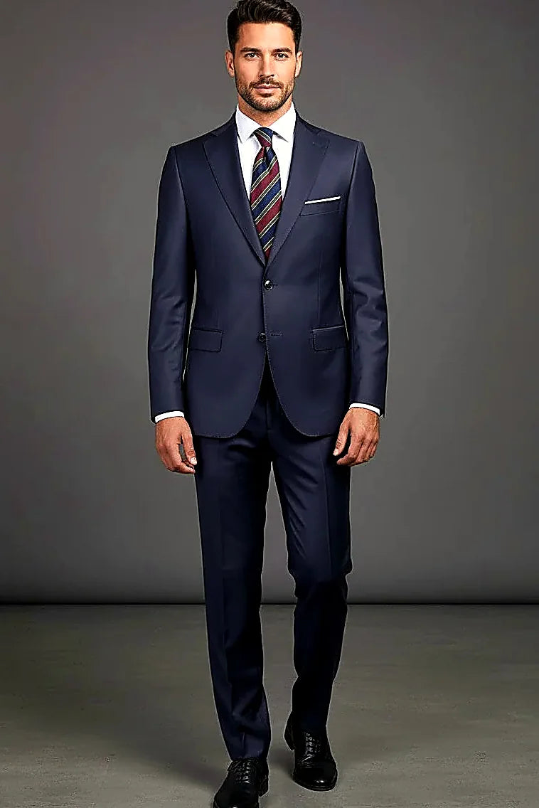 Dark Purple Wool Suit — rich dark purple wool cut close through the chest