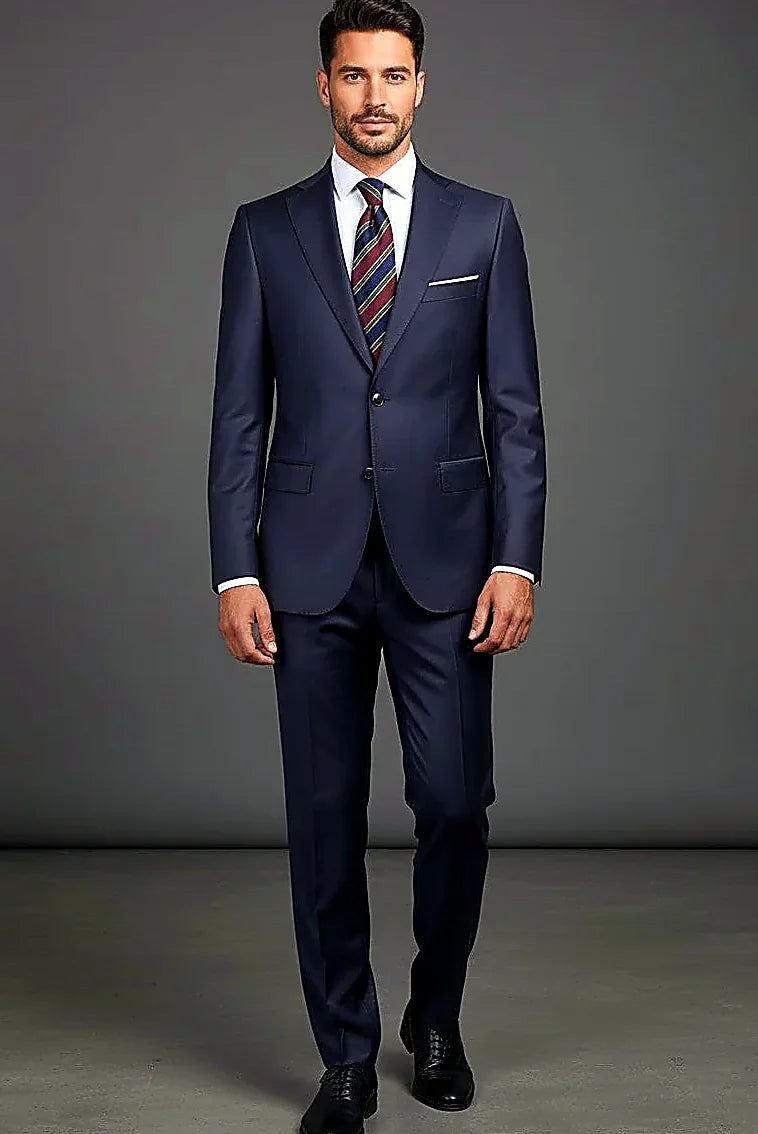 Men's Dark Purple Slim Fit Wool Suit | Two-Piece Luxury Suit –