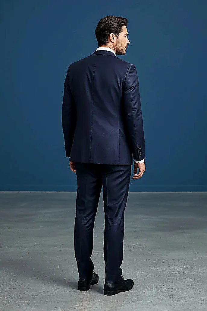 Men's Dark Purple Slim Fit Wool Suit | Two-Piece Luxury Suit –