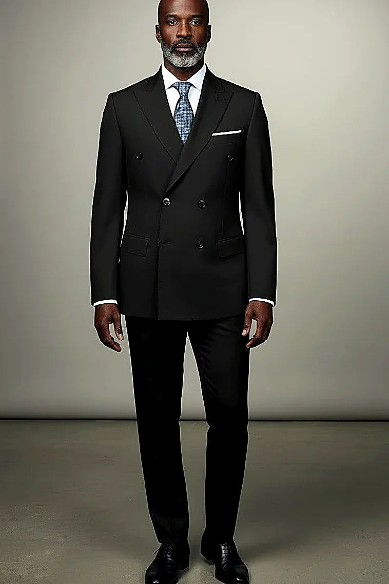 Men's Double-Breasted Suit Sharp Style, Clean Fit A well-structured double-breasted