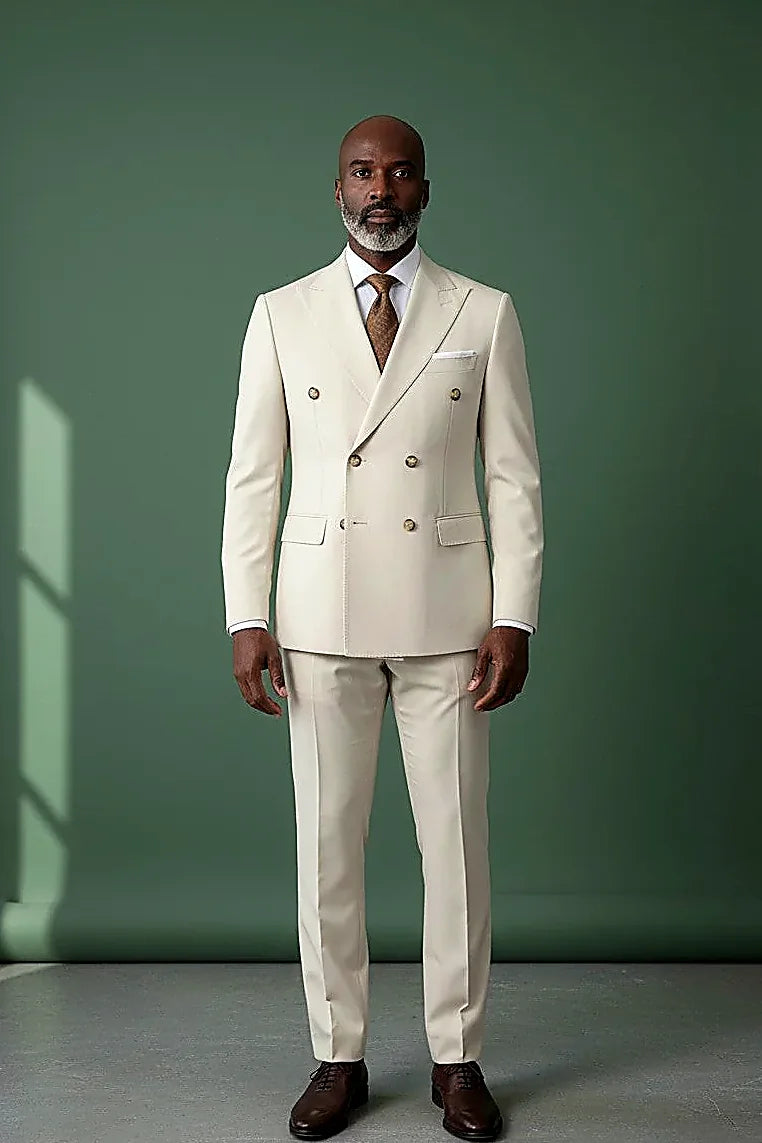 Men's Double-Breasted Suit Sharp Style, Clean Fit A well-structured double-breasted