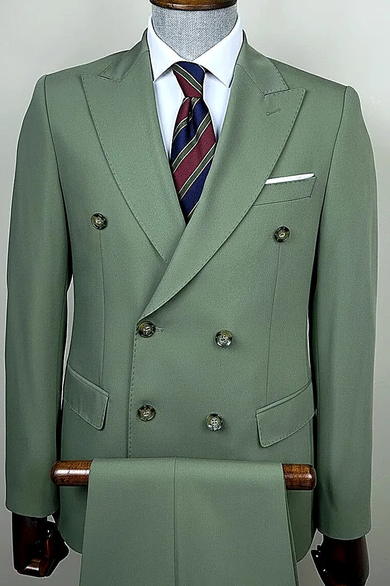 Men's Double-Breasted Suit Sharp Style, Clean Fit A well-structured double-breasted
