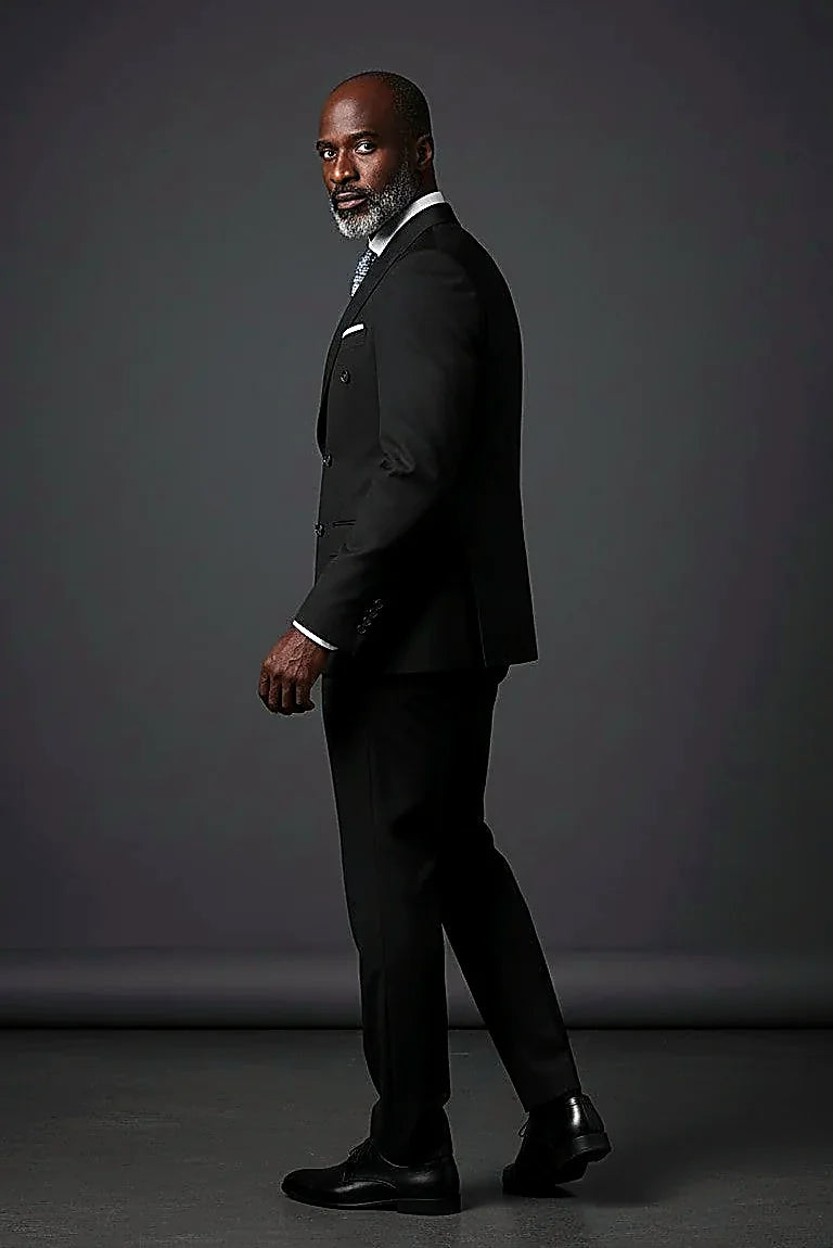Men's Double-Breasted Suit Sharp Style, Clean Fit A well-structured double-breasted