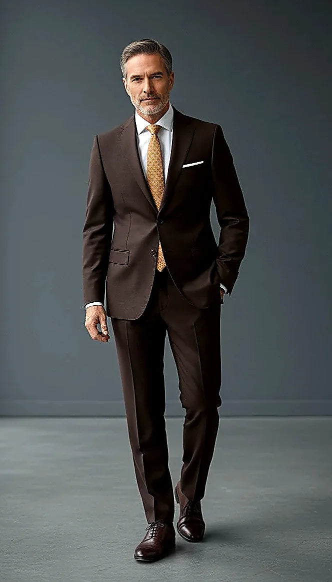 functional sleeve buttons and flap hip pockets on dark purple wool