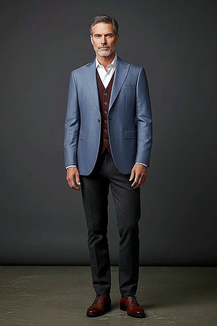 a reversible vest offering navy and brown faces