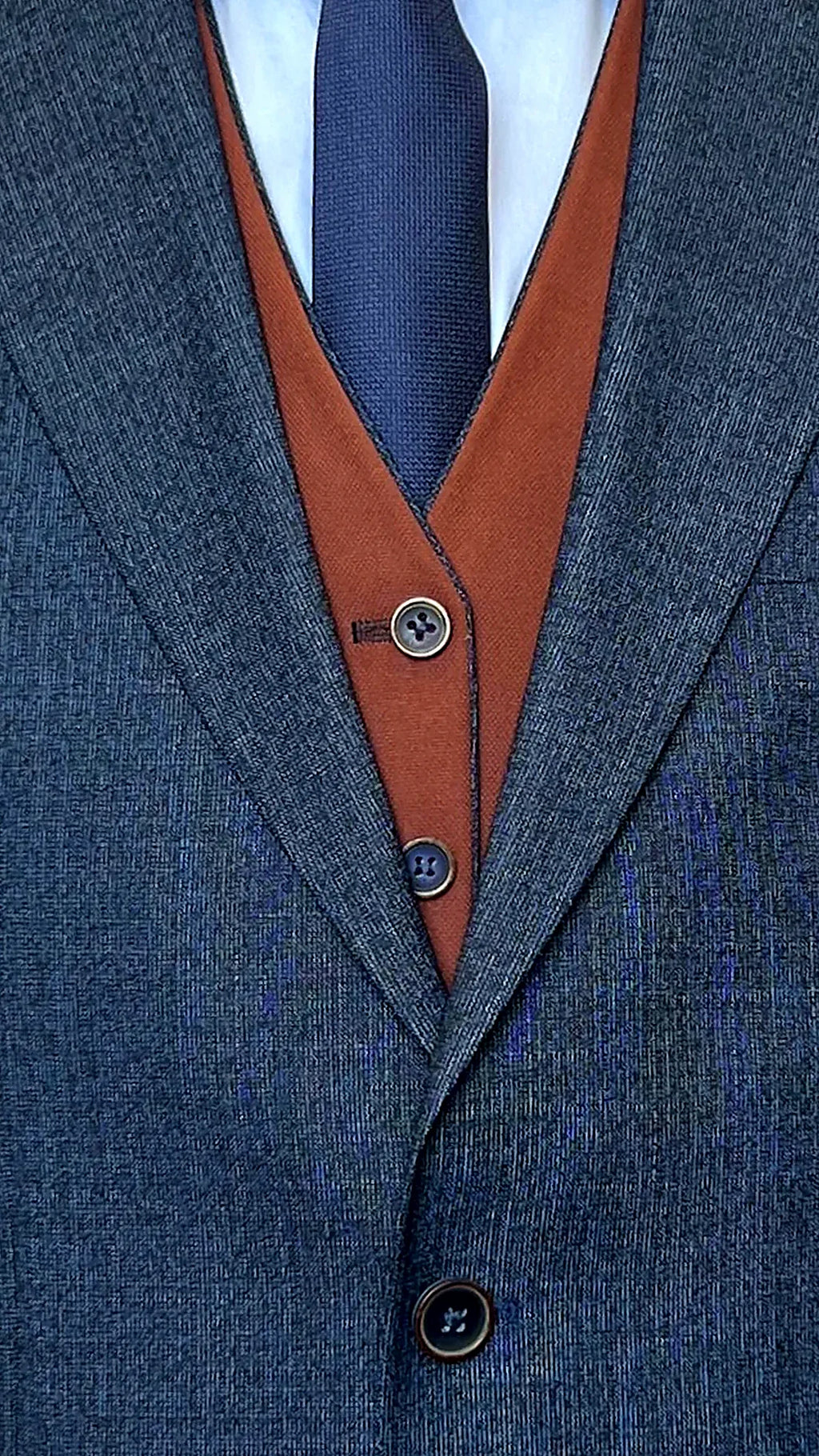 Modern Elegance Navy - Terra Jacquard 3-Piece Suit