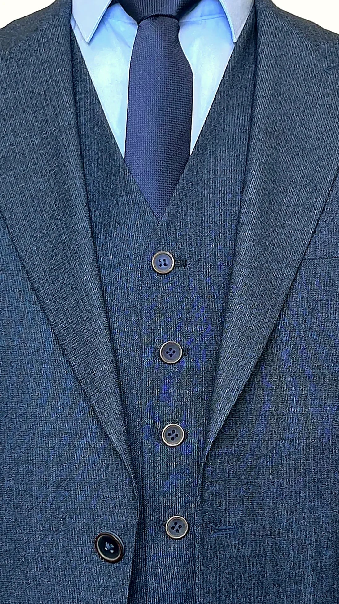 Modern Elegance Navy - Terra Jacquard 3-Piece Suit