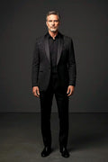 Patterned Black Tuxedo — a distinctive pattern lifting classic black formalwear