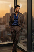 Ivory Seersucker Suit — a puckered seersucker weave with tonal pinstripe and horn-finish buttons