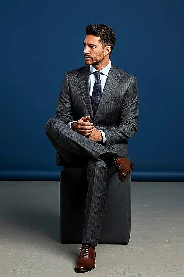 Pinstripe Wool Suit