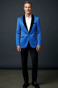 Polka-Dot Blazer with Velvet Peak Lapel — a velvet peak lapel above a playful polka-dot ground