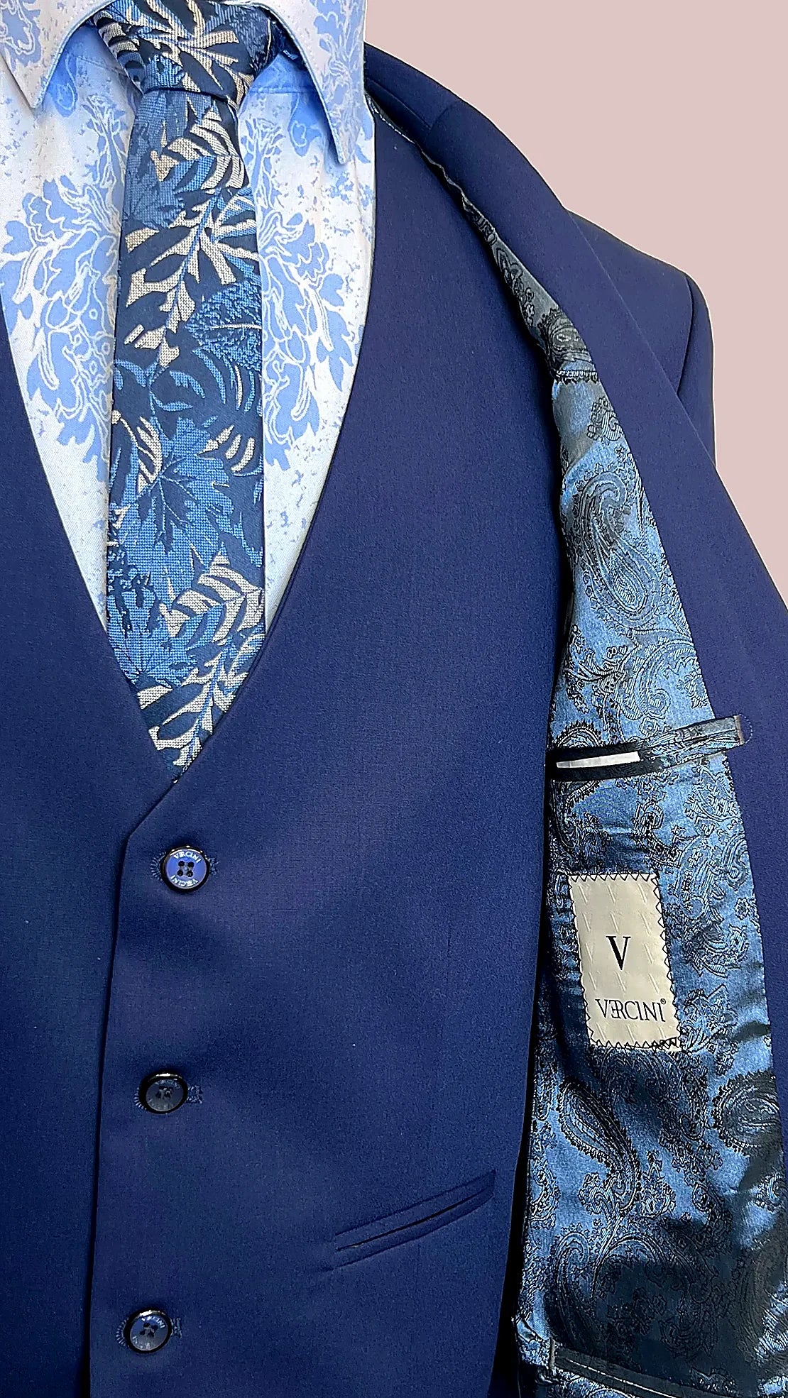 Regal Indigo Three-Piece Suit | Modern Tailored Ensemble