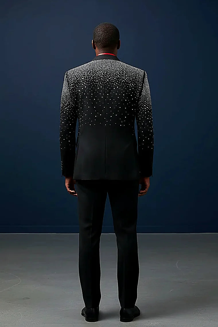a rhinestone design over a one-tone fading ground