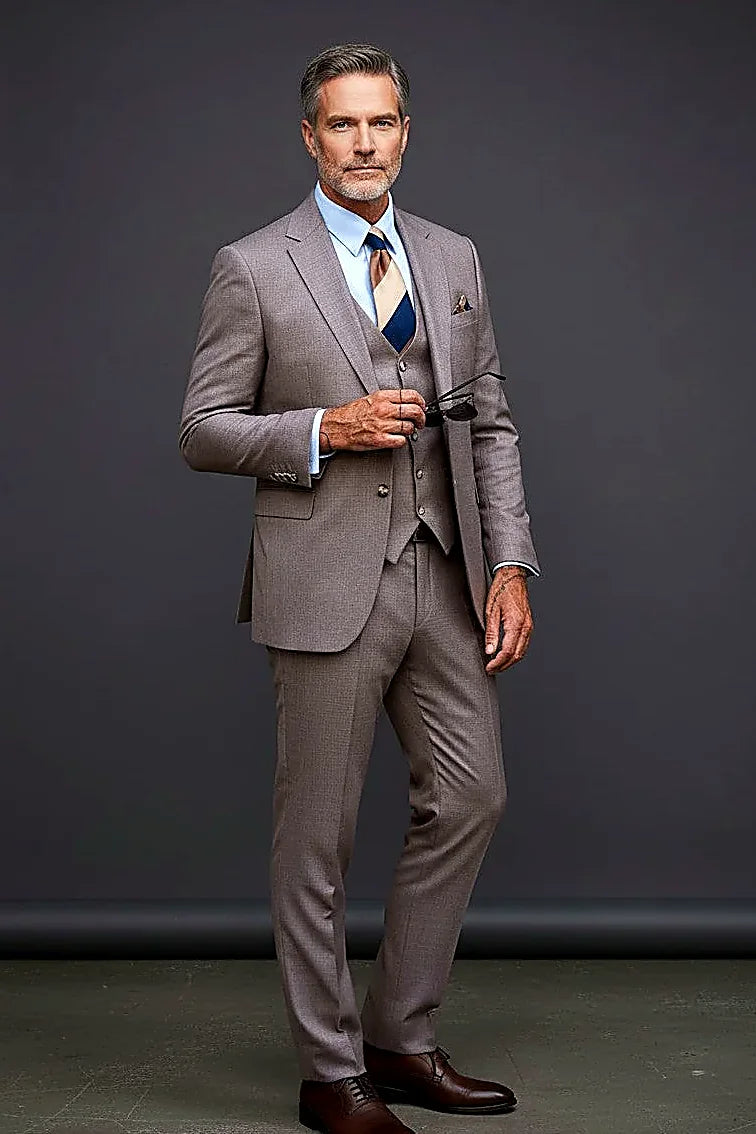 a smooth tailored finish in rich taupe-beige