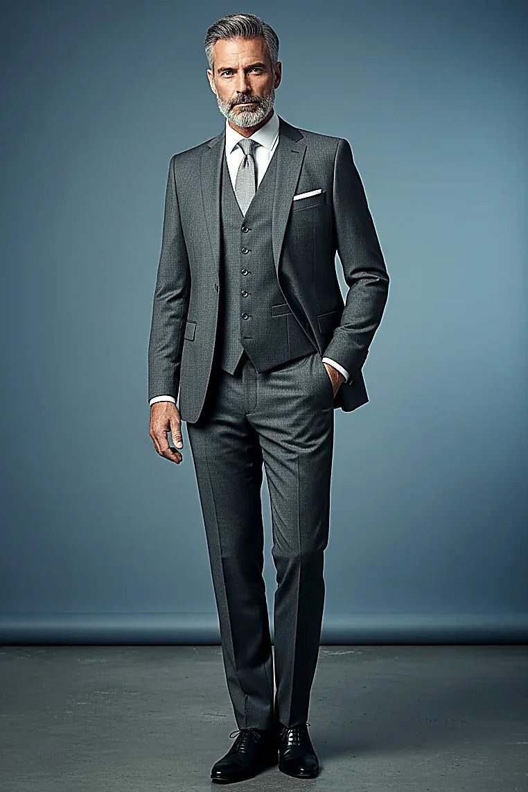 Slim Fit 3-Piece Suit | Jacket, Vest & Trousers