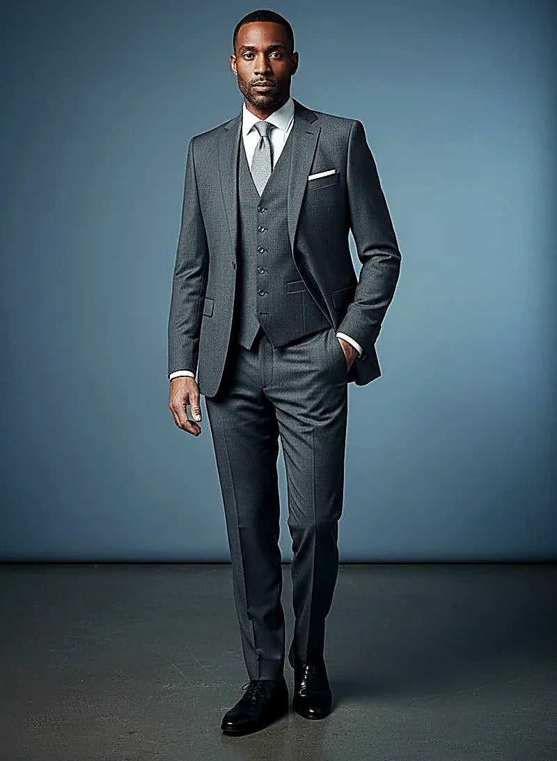 Slim Fit 3-Piece Suit | Jacket, Vest & Trousers