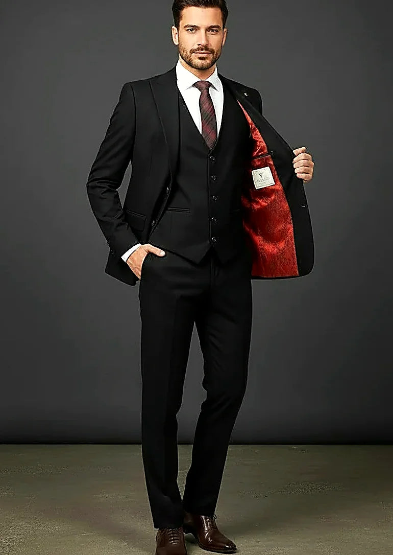 Slim Fit 3-Piece Suit | Jacket, Vest & Trousers