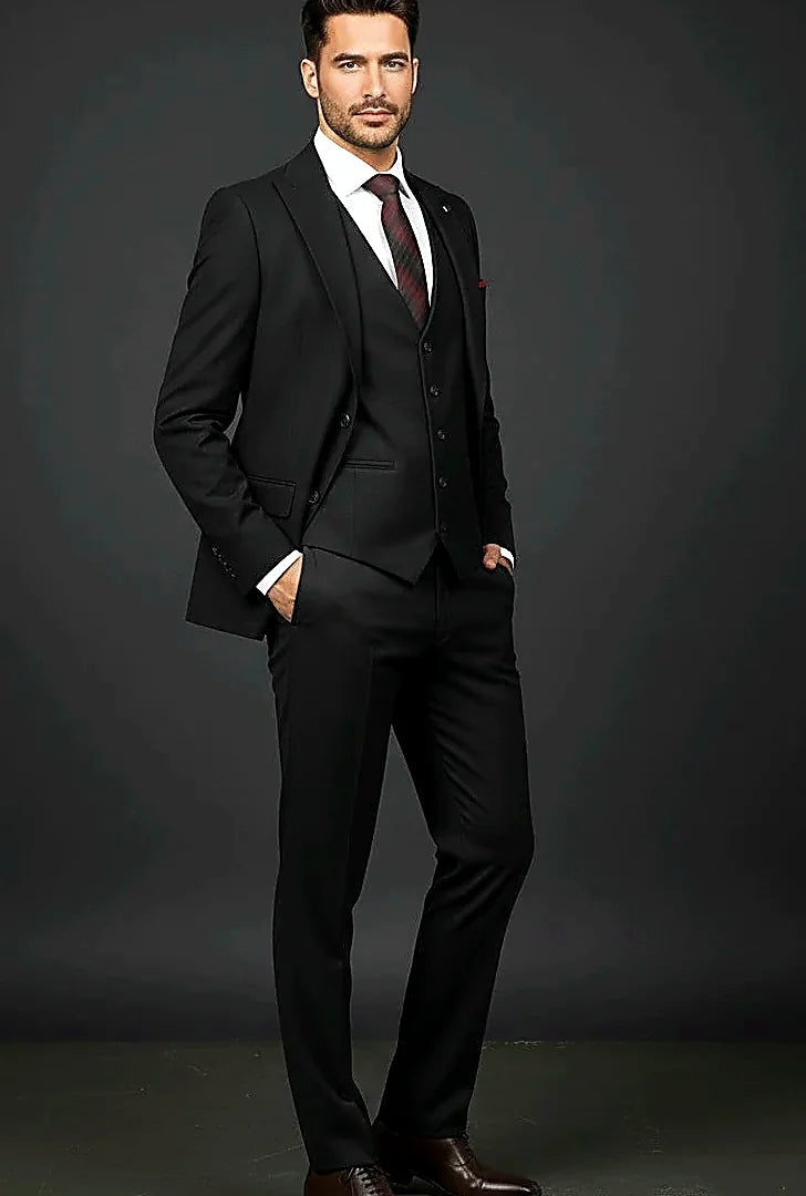 Slim Fit 3-Piece Suit | Jacket, Vest & Trousers
