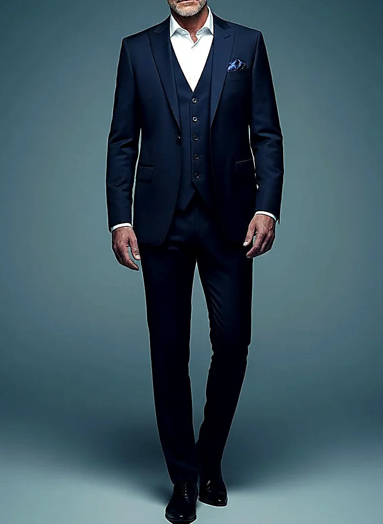 Slim Fit 3-Piece Suit | Jacket, Vest & Trousers