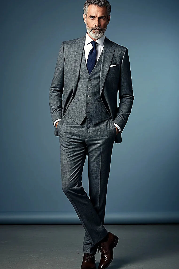 Slim Fit 3-Piece Suit | Jacket, Vest & Trousers