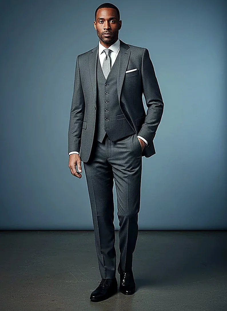 Slim Fit 3-Piece Suit | Jacket, Vest & Trousers