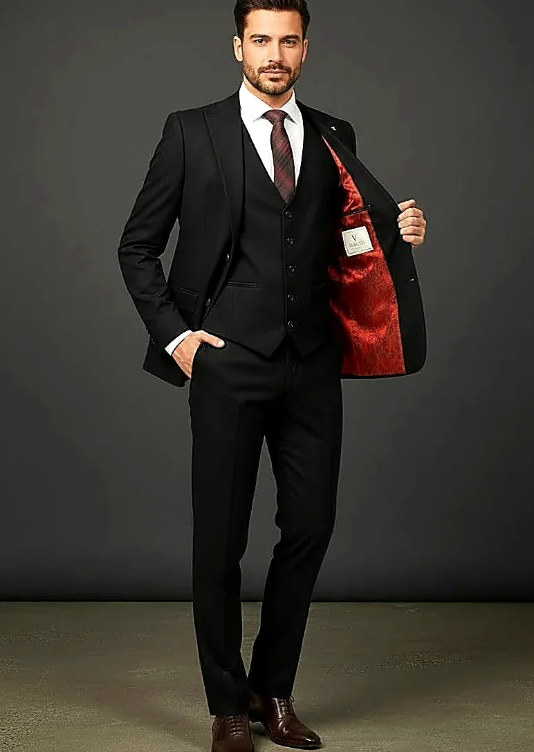 Slim Fit 3-Piece Suit | Jacket, Vest & Trousers
