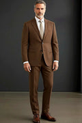 Navy Three-Piece Suit — a reversible vest showing terra jacquard and navy faces