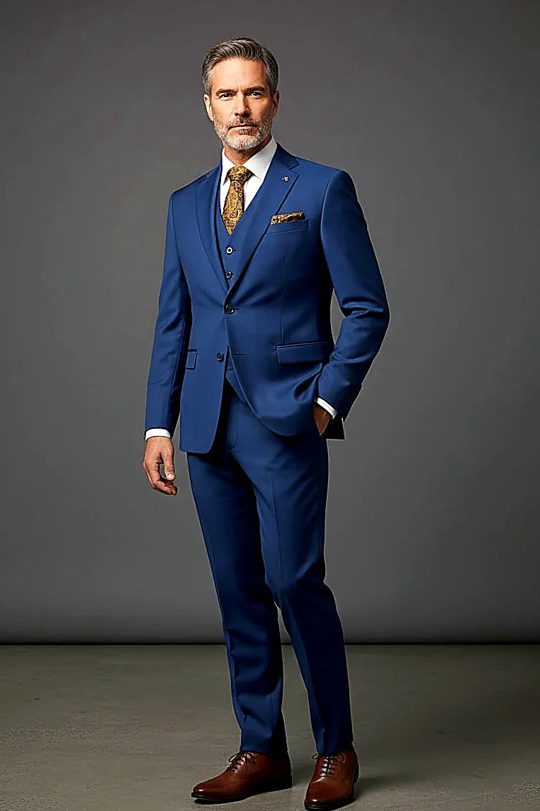 Hunter Green Three-Piece Suit showing hunter green cloth cut into jacket, trousers and vest