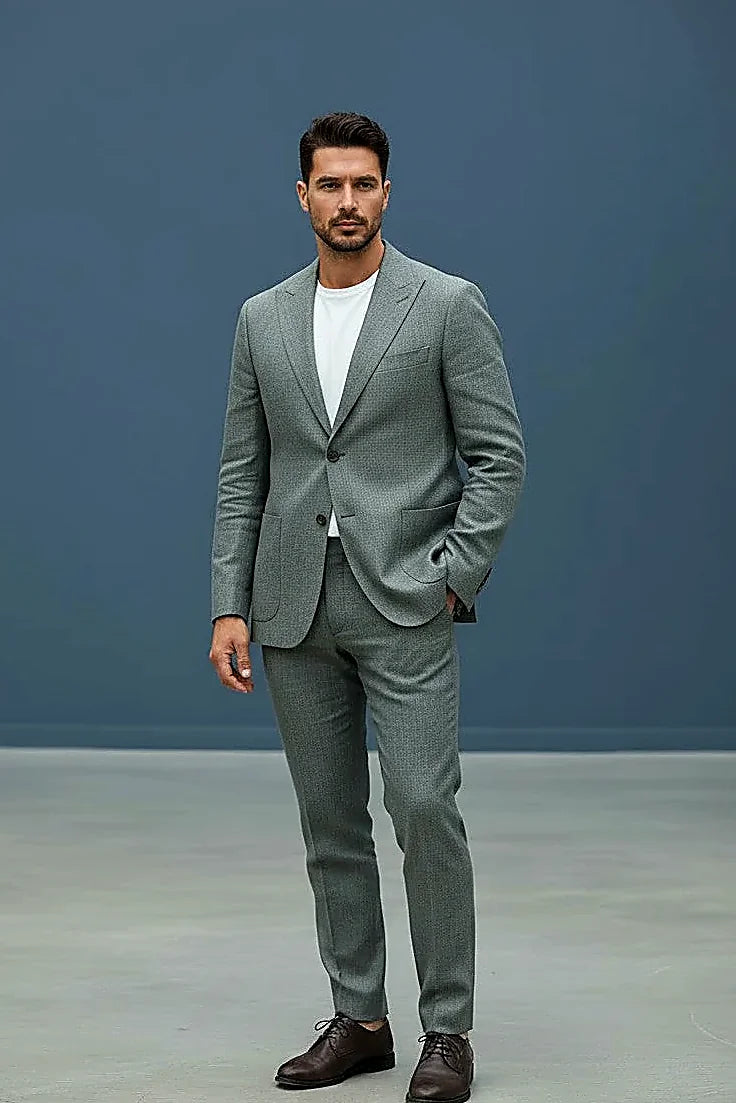 Washed Linen Two-Piece Suit — soft washed linen in a tailored blazer and matching trousers